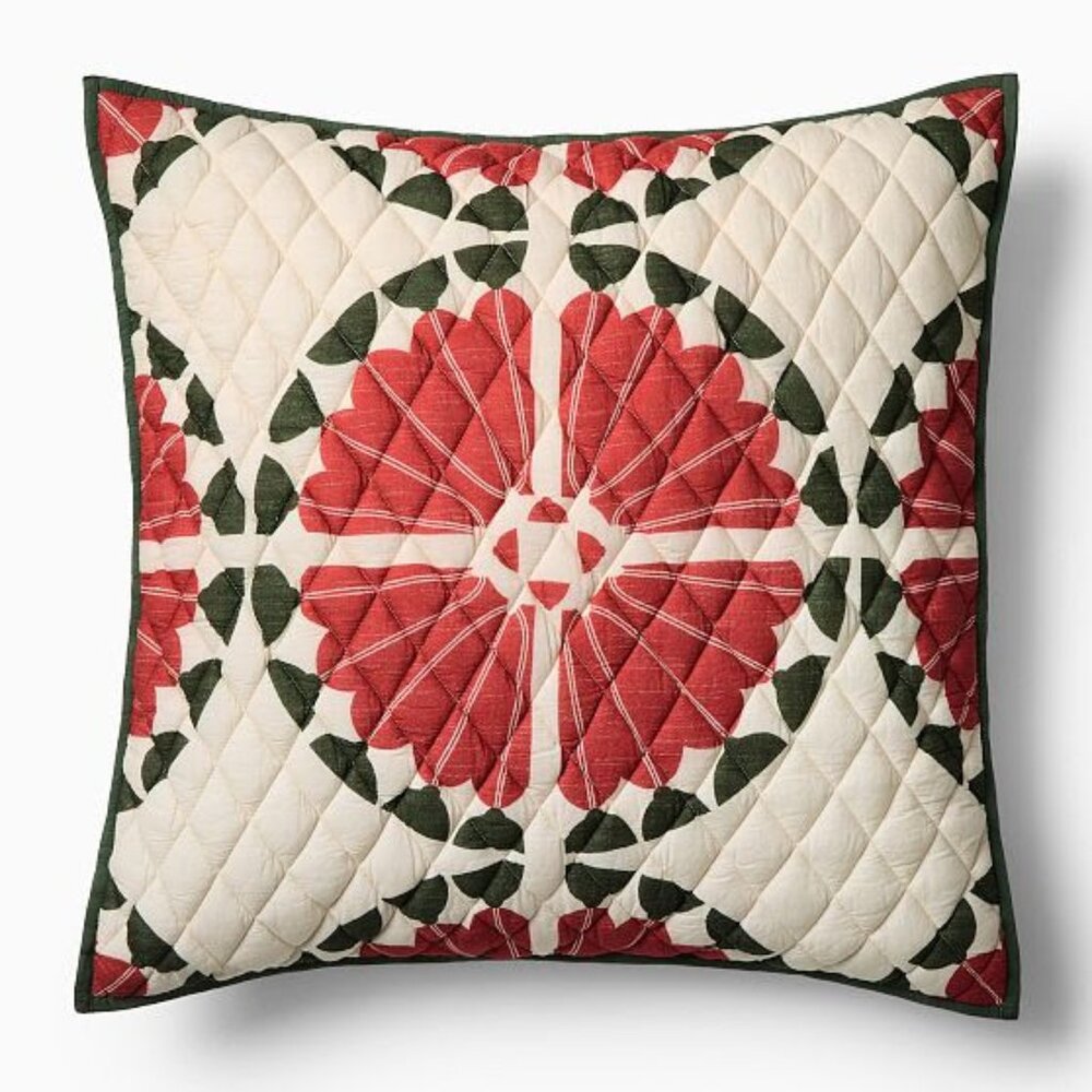 Andrew Ludick for West Elm Holiday Folk Quilted Euro Shams Set of 2